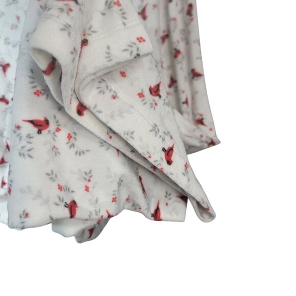 Secret Treasures Holiday Pajama Set Cream Size 12 Large Fleece Winter Cardinal - Picture 9 of 13